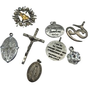 Lot 8 Pieces Pendants, Charms Assorted Designs Spiritual Jewelry